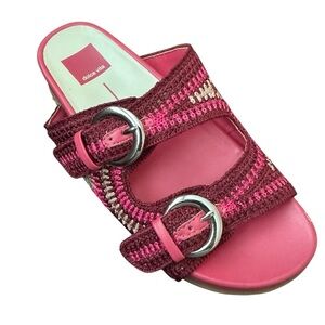 Dolce Vita Ralli Wedge Sandal Multi Knit Pink NEW Sandal